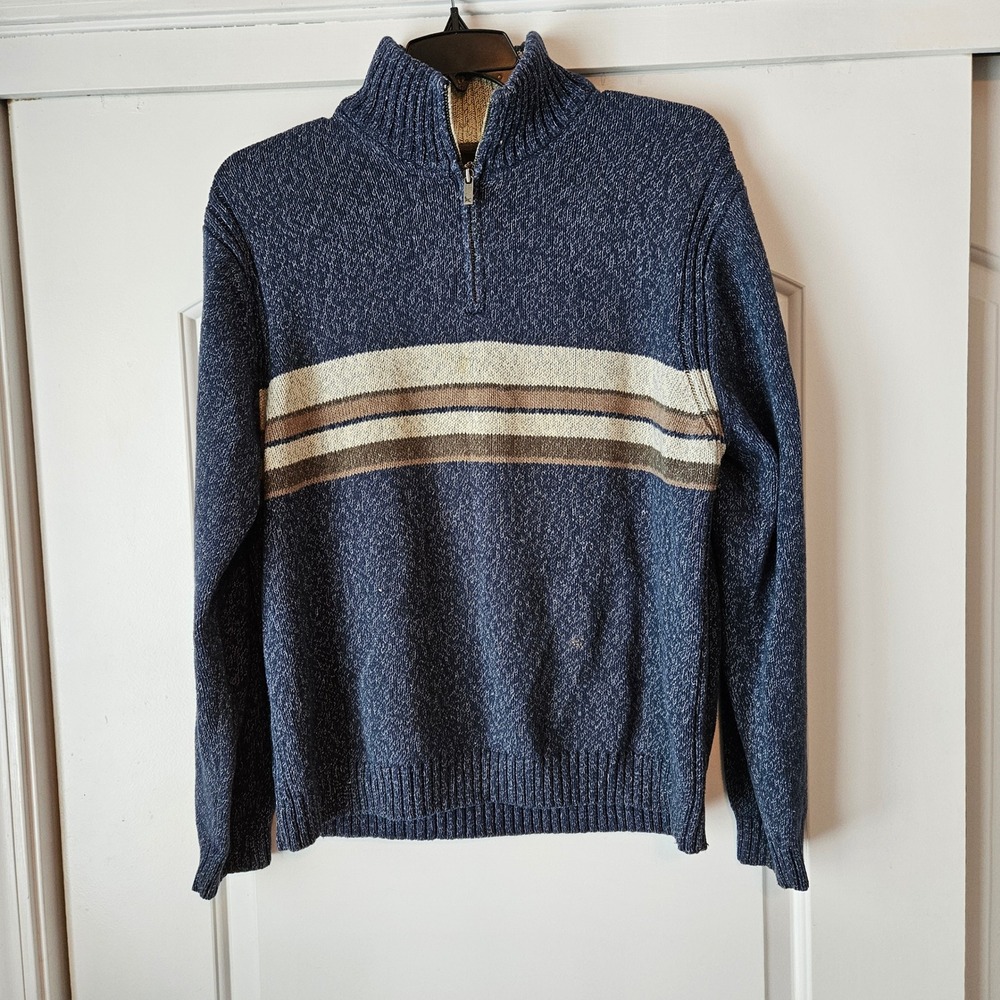 Eddie Bauer Mens Blue Quarter Zip Sweater Size Large Thick Gorpcore‎ Outdoor